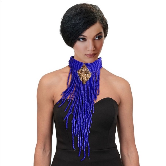 Crystal Avenue Accessories Royal Aqua Seed Bead Choker Necklace